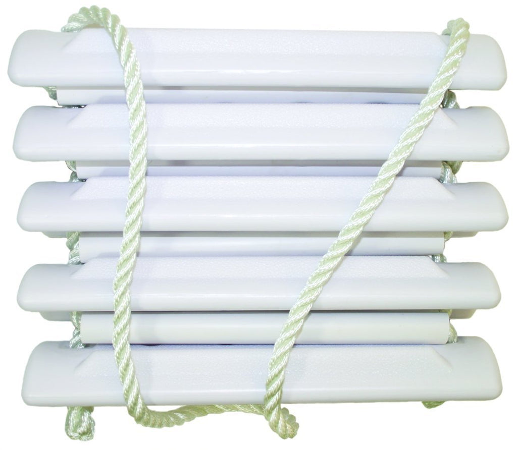 ESCALERA D/CUERDA 5 PELDAÑOS PVC BCO. RESIS. UV 200lbs