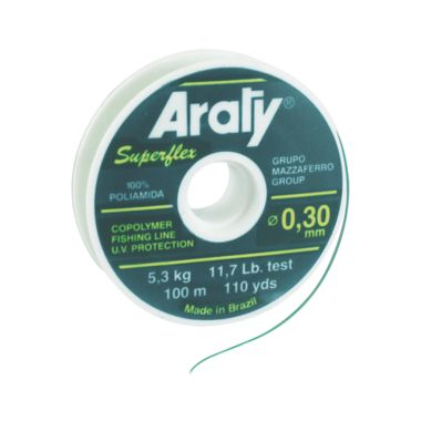 Hilo de pesca ARATY Superflex monofilamento 0.30mm - 100Mts. Varios colores