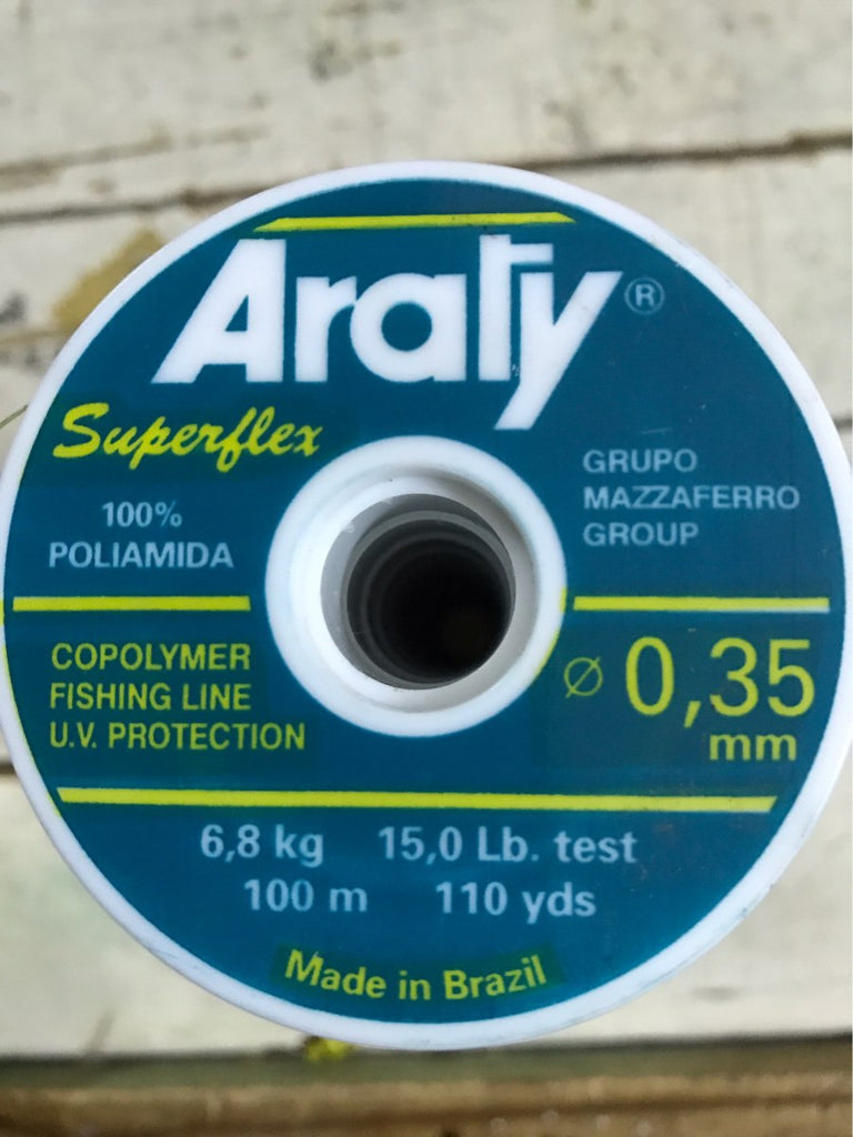 Hilo de pesca ARATY Superflex monofilamento 0.35mm - 100Mts. Varios colores