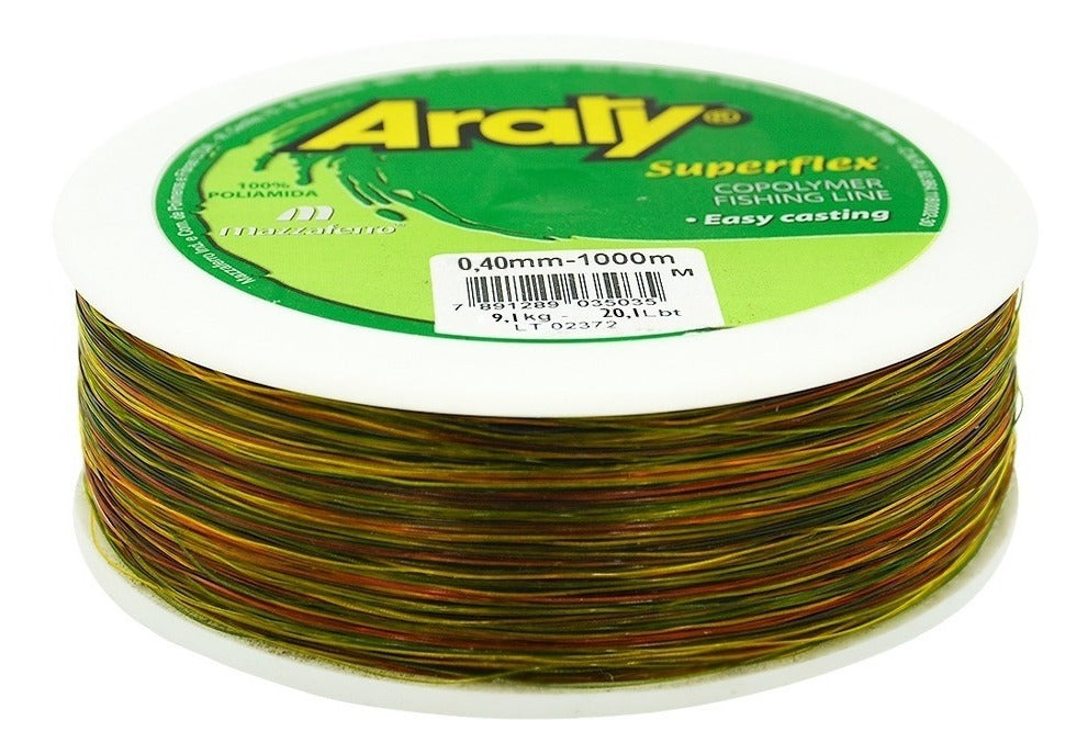 Hilo de pesca ARATY Superflex monofilamento 0.40mm - 1000Mts. Varios colores