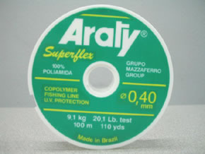 Hilo de pesca ARATY Superflex monofilamento 0.40mm - 100Mts. Varios colores