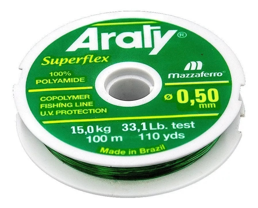 Hilo de pesca ARATY Superflex monofilamento 0.50mm - 100Mts. Varios colores