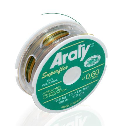 Hilo de pesca ARATY Superflex monofilamento 0.60mm - 100Mts. Varios colores