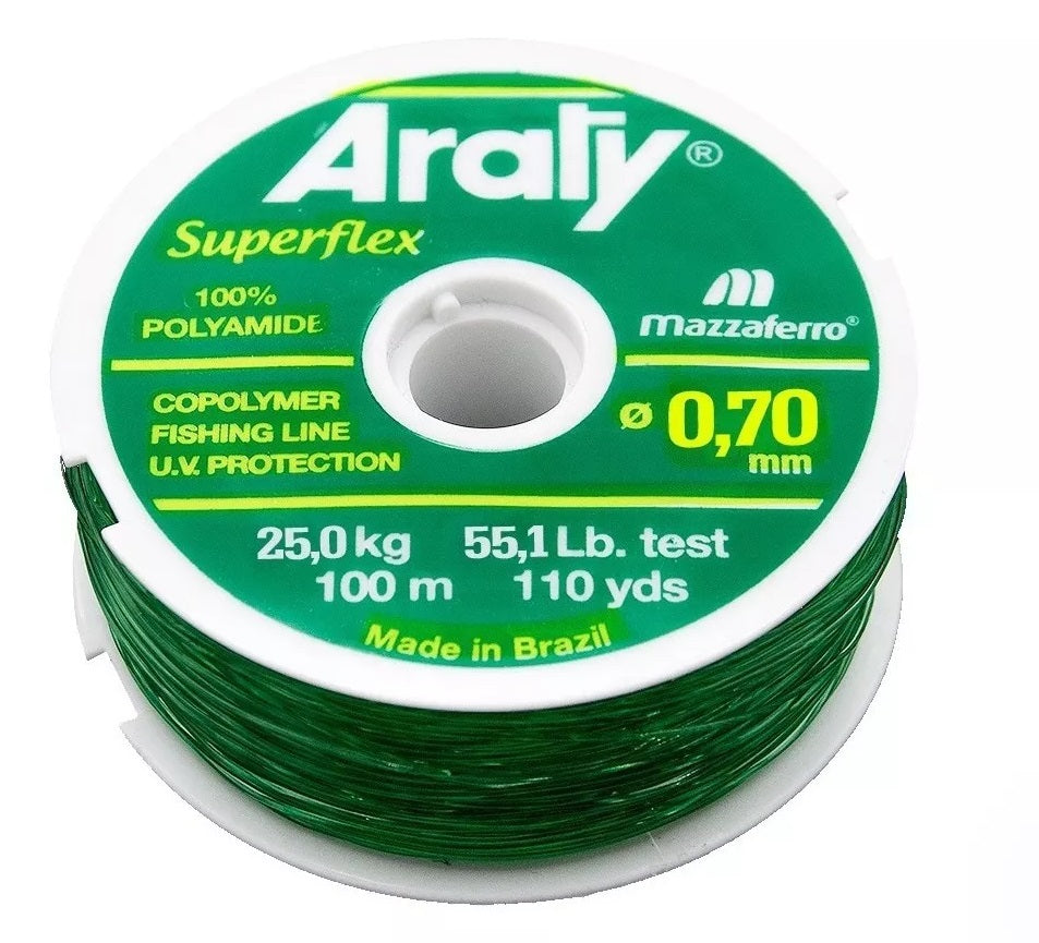 Hilo de pesca ARATY Superflex monofilamento 0.70mm - 100Mts. Varios colores
