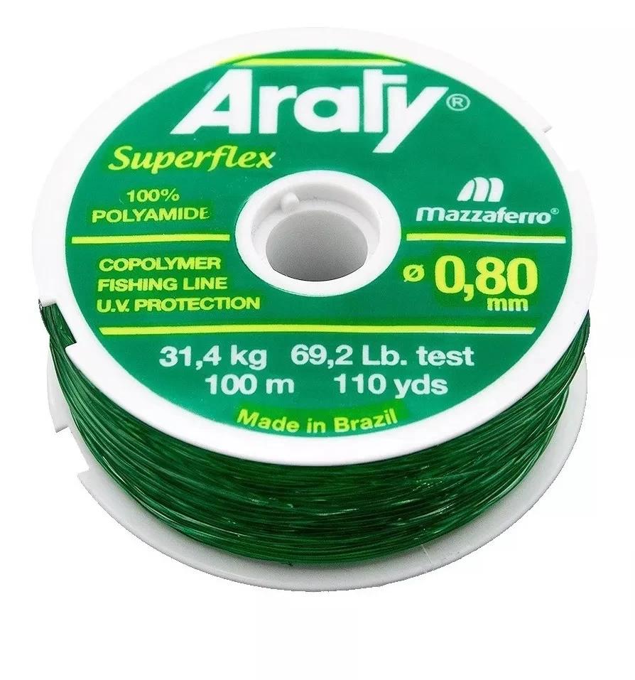 Hilo de pesca ARATY Superflex monofilamento 0.80mm - 100Mts. Varios colores