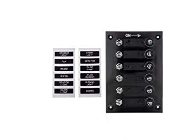 PANEL DE 3 Y 6 APAGADORES Y FUSIBLE CON LUZ