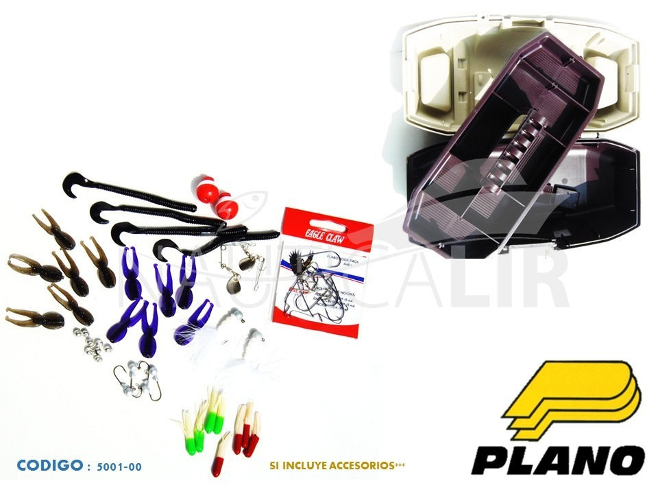 CAJA CON BANDEJA Y ACCESORIOS DE PESCA