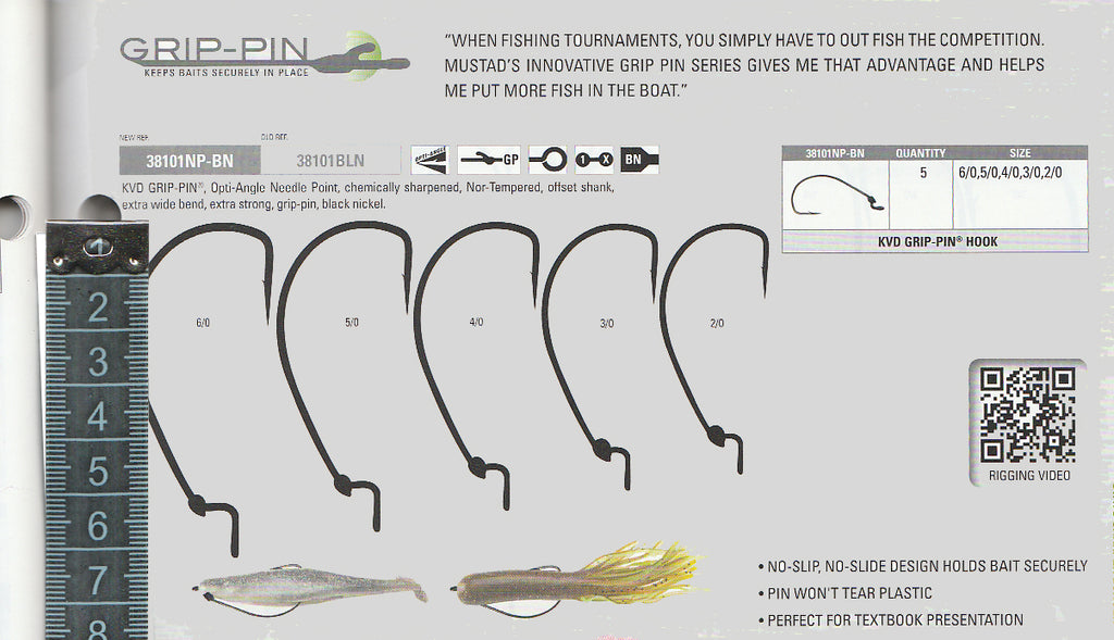 Anzuelo para Pesca Mustad 38101NPBN Medidas #4/0