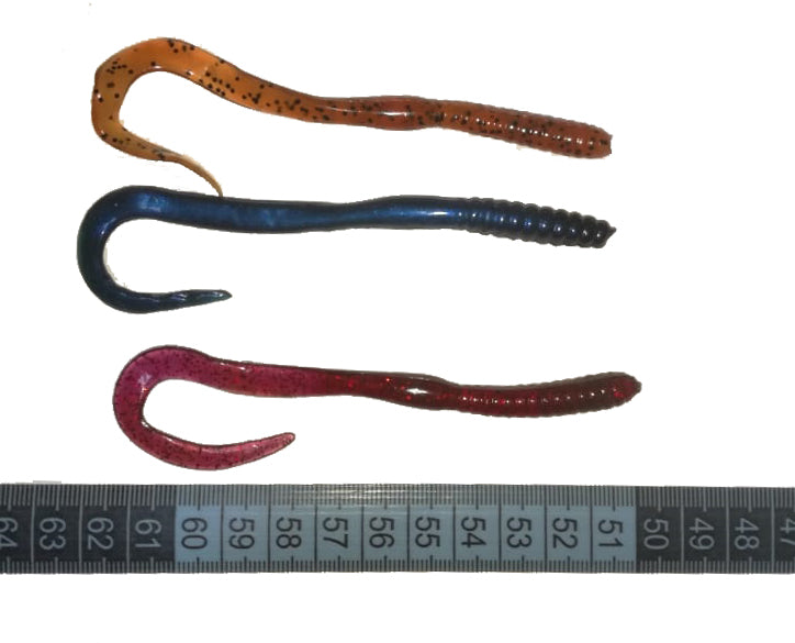 Señuelos Plásticos Gusano con cola de cinta larga