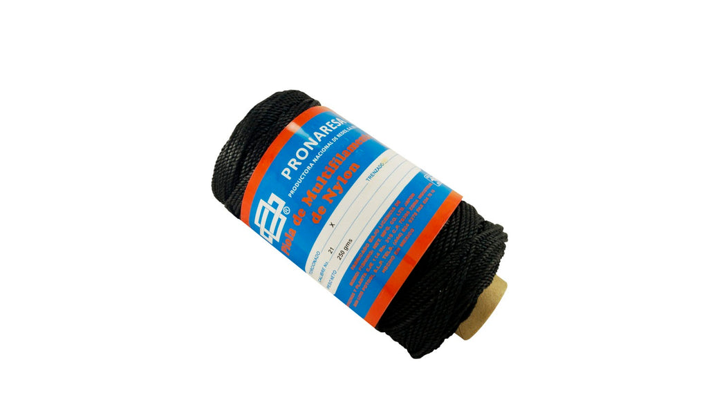 PIOLA PRONARESA ROLLO 250GRS TORCIDA NEGRA No. 4 A No. 120