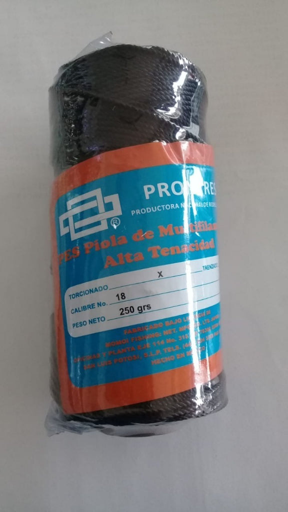 PIOLA PRONARESA ROLLO 250GRS TORCIDA NEGRA No. 4 A No. 120