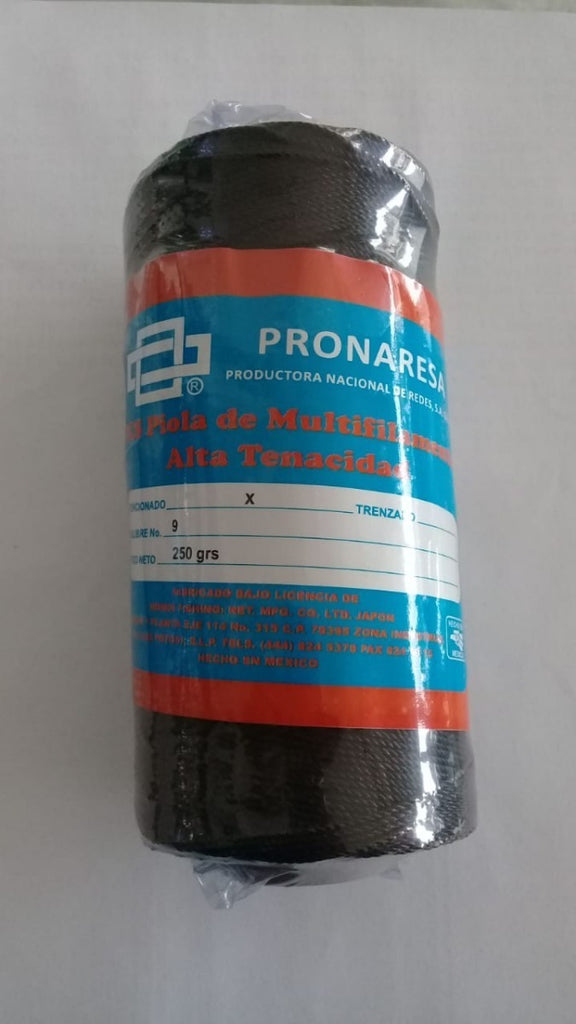 PIOLA PRONARESA ROLLO 250GRS TORCIDA NEGRA No. 4 A No. 120