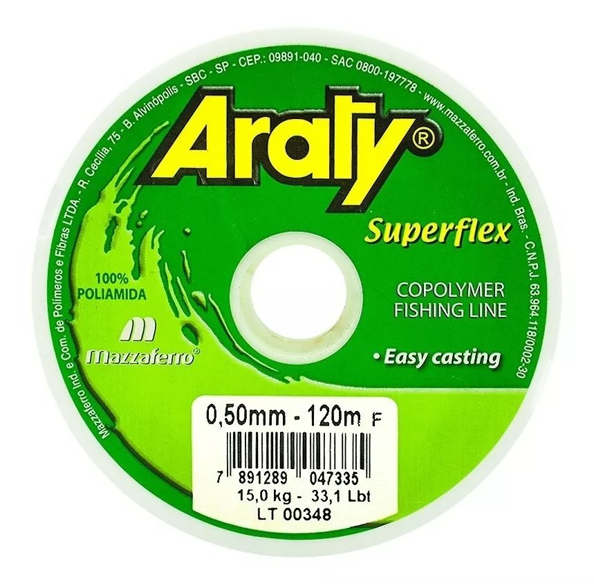Hilo de pesca ARATY Superflex monofilamento 120Mts. Color ORO Varios diametros