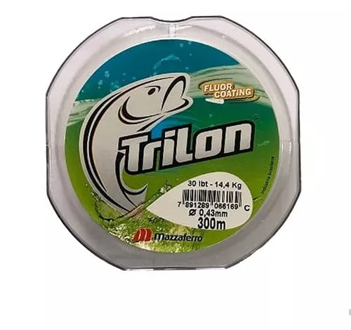 Hilo de pesca Trilon FLUOR COATING 0.43mm X 300 mts. Verde y Gris