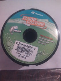 Hilo de pesca Trilon FLUOR COATING 0.28 X 100 mts. Varios colores