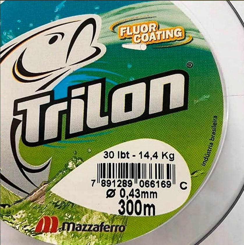Hilo de pesca Trilon FLUOR COATING 0.43mm X 300 mts. Verde y Gris